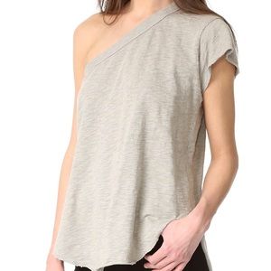 Wilt One Sleeve Flutter Tee in Gray
